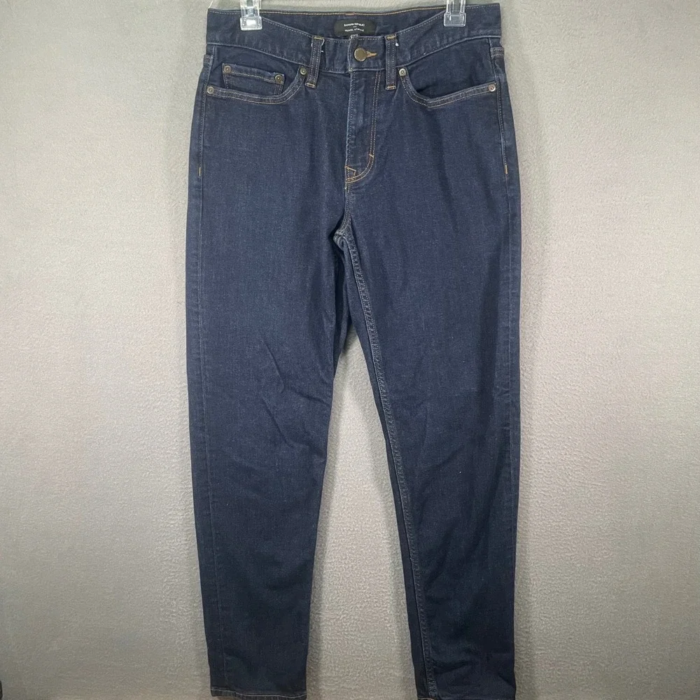 Banana Republic Travel Athletic Jeans Mens 30x32 Indigo Rinse‎ Wash Excellent